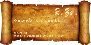 Rusznák Zsanett névjegykártya