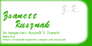 zsanett rusznak business card